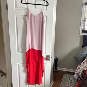 Elegant White and Orange Layered Dress